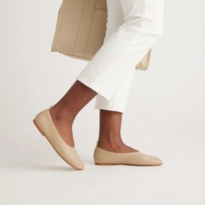 Quince Italian Leather Glove Ballet Flat, Size 9, Almond